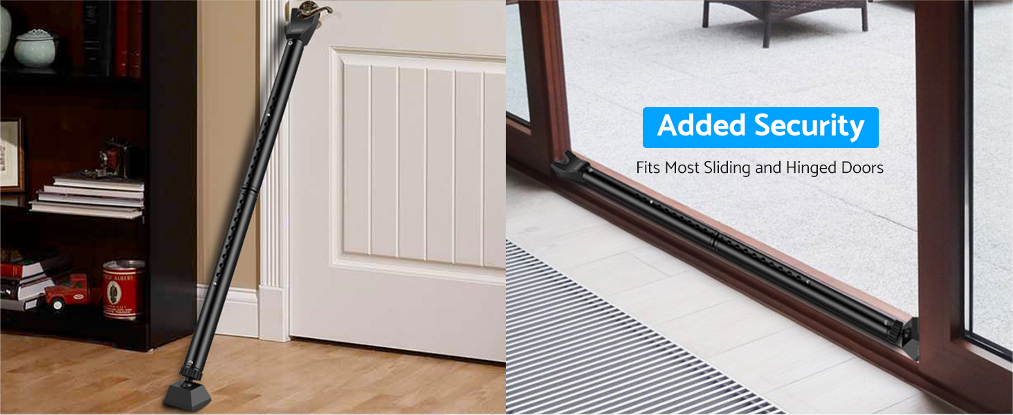 Door Security Bar,eSynic 3 in 1 Door Stoppers Security Bar