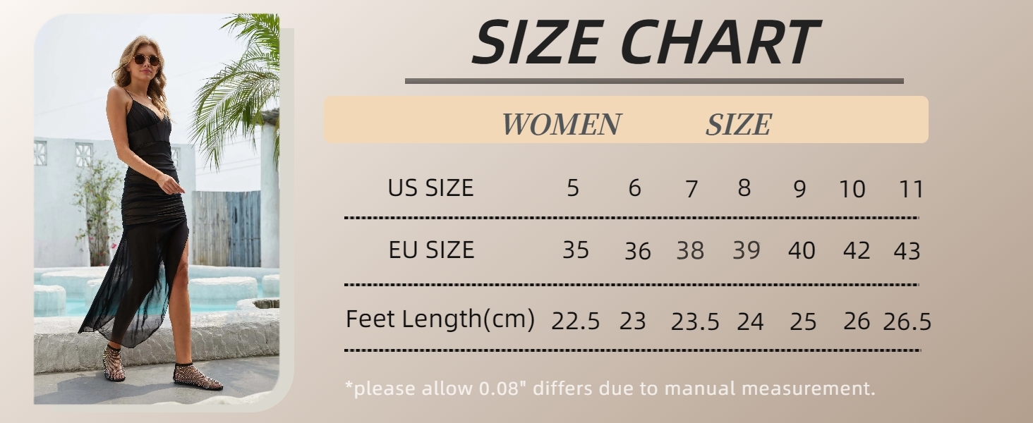 Rhinestone Flats Size Chart