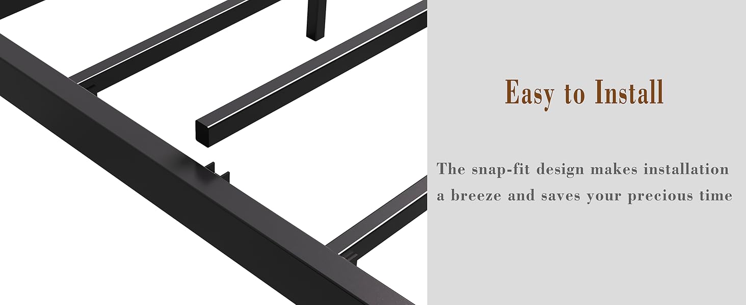 LIKIMIO King Bed Frame, Tall Industrial Headboard 51.2