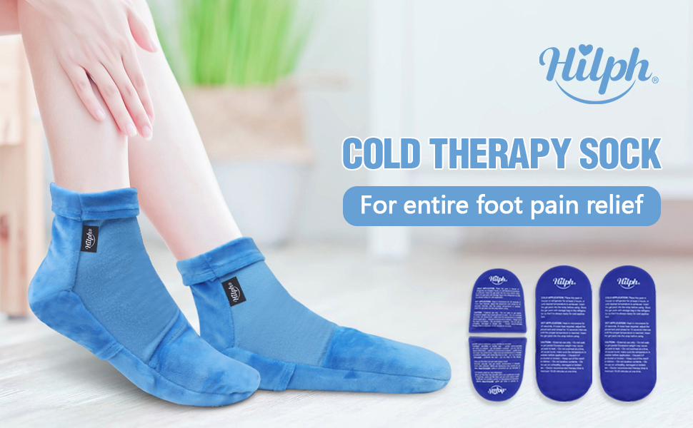 Hilph® Lot de 1 pair de chaussettes de thérapie par le froid pour soulager la douleur des pieds