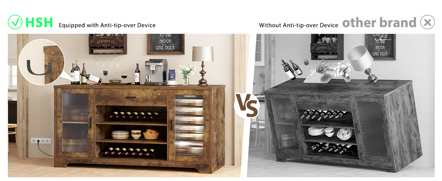 coffee bar with mini fridge space