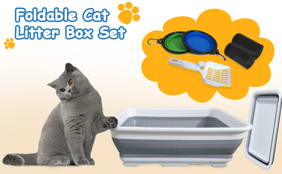 Small Cat Litter Box, Kitten Litter Box Low Entry, Portable