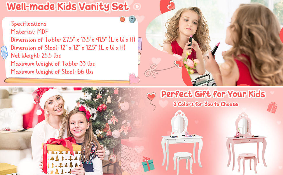 kids makeup vanity dressing table