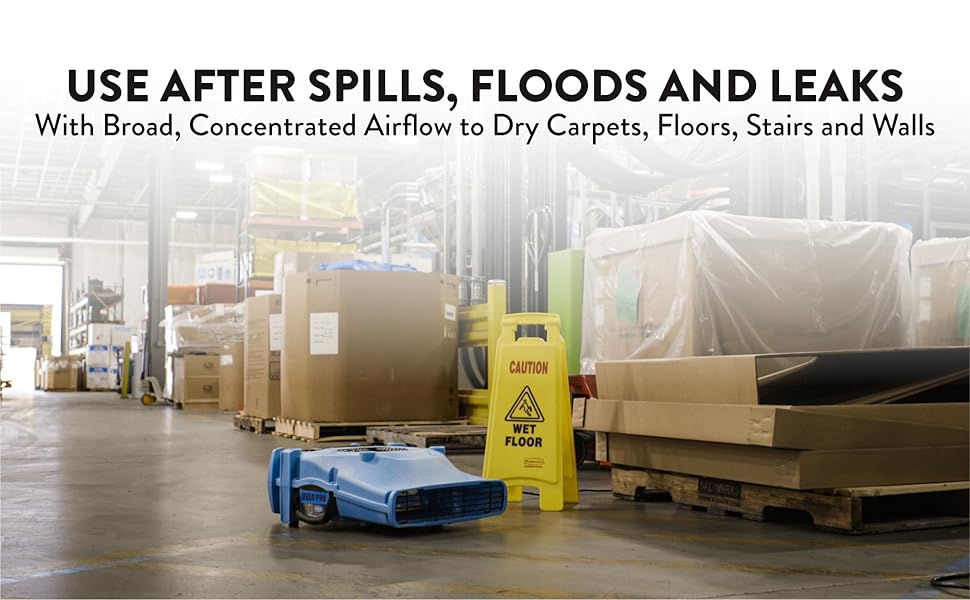 Air mover in warehouse