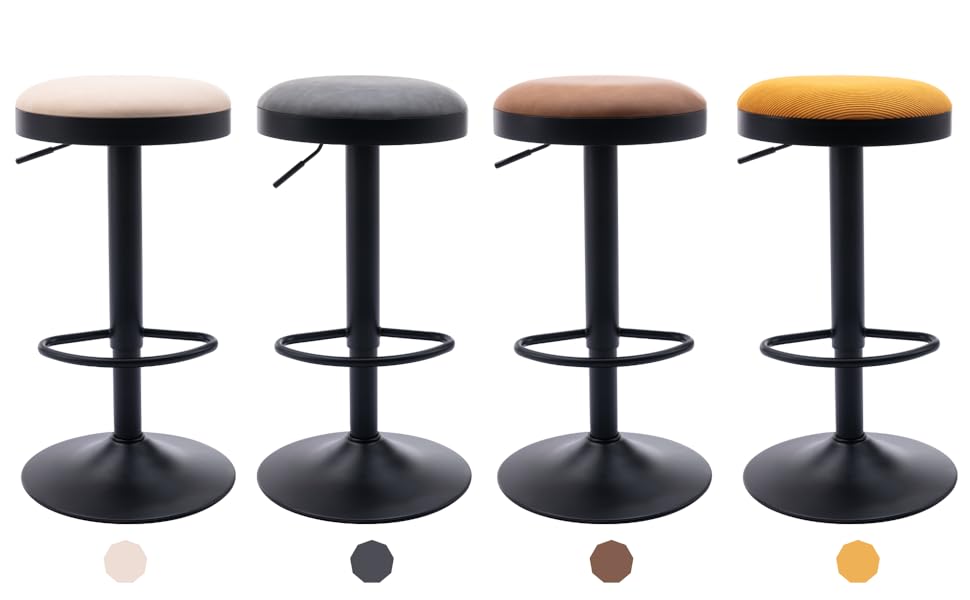 CIMOTA Swivel Round Bar Stools Set of 2 Backless Adjustable