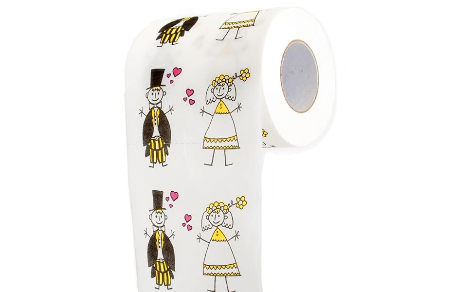Just Married Toilettenpapier Witziges Klopapier Fun WC zum verschenken Hochzeits-Geschenk