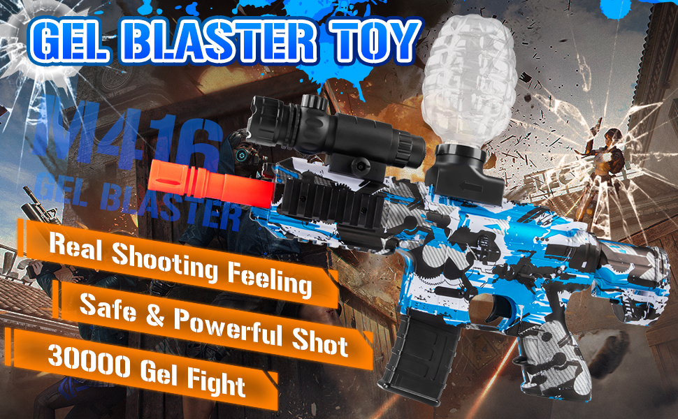 Dhapy Gel Blaster, Electric M416 Gel Blaster with 30000 Rounds, Scope