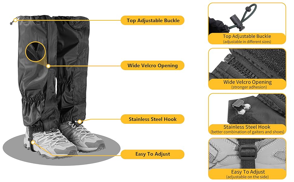 gaiters for hiking in details