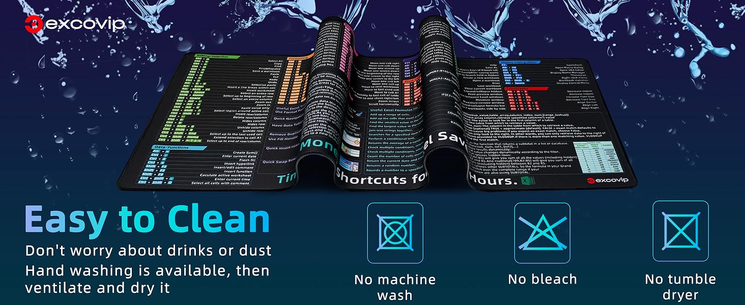 excovip Large Mouse Mat XL, Office Shortcut Mouse Pad, Extended ...