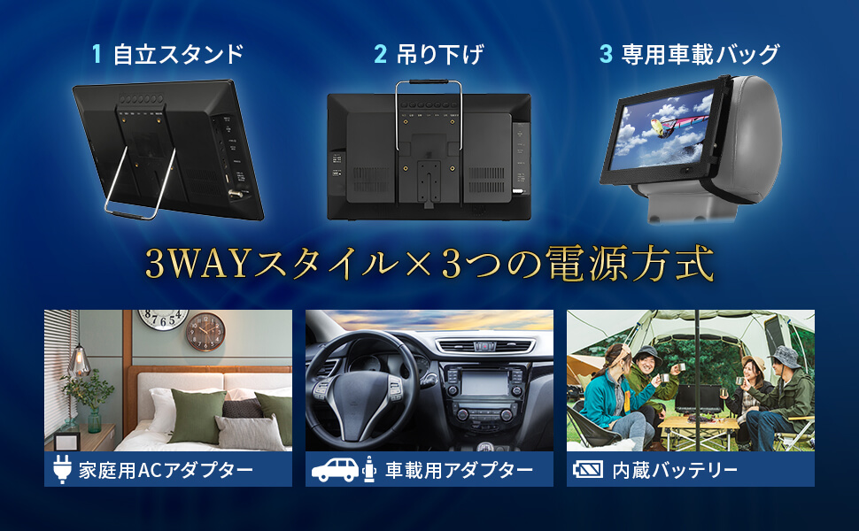 ミラーリング機能+テレビ視聴+録画機能+サブモニター使用×3電池+3スタイル使用 Amazon | [東京Deco] 14インチ 液晶テレビ 地デジ搭載