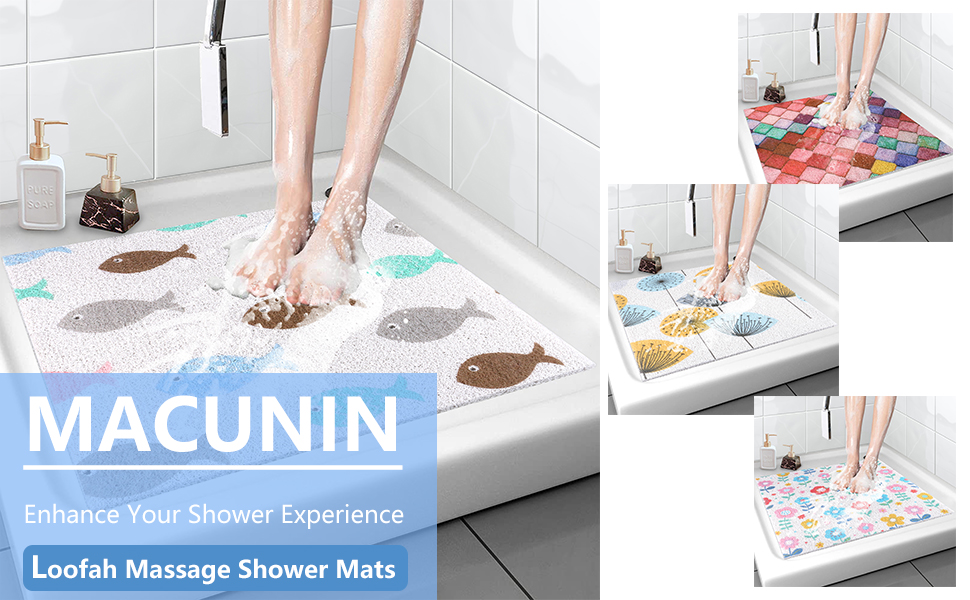 Shower Mat for Inside Shower, (60x60 cm)Square Non Slip Bath Mat for