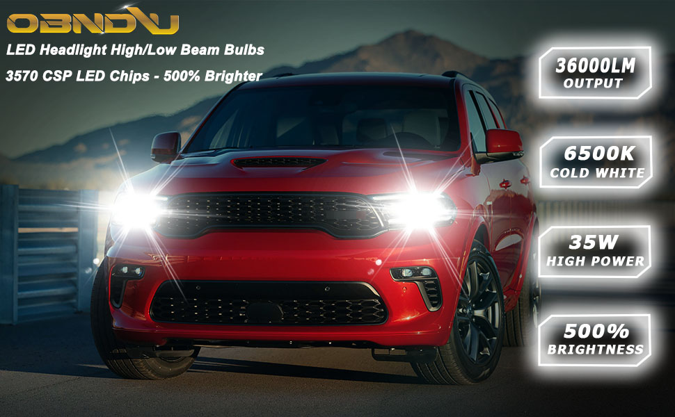 for Dodge Durango 2014 2015 2016 2017 2018 2019 2020 led headlight bulbs