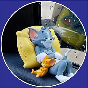 Tom &amp; Jerry Cute Sleeping Car Interior Accessory I Adorable Toy for Car Dashboard &amp; Tabletop
