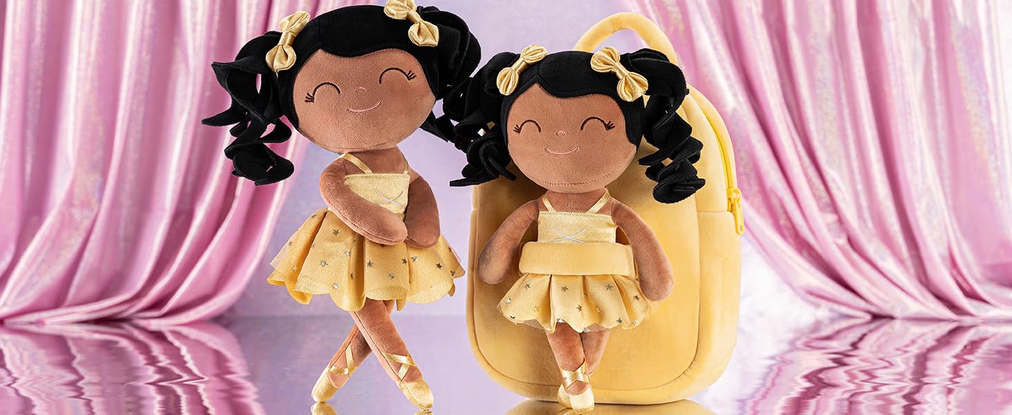 Gloveleya Toddler Backpack Baby Ballerina Girl Gifts Plush Curly Hair Ballet Backpack