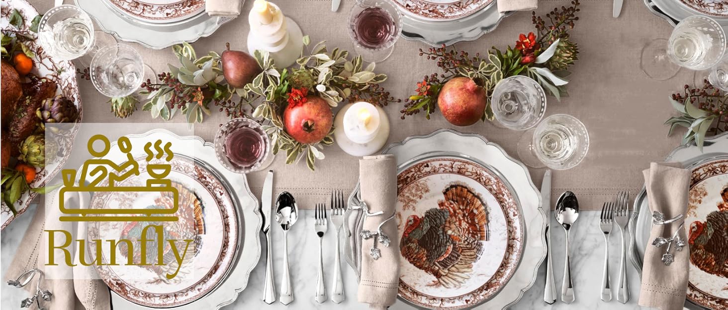 Runfly Retro Royal Gold Stainless Steel 20 Pieces Flatware Set