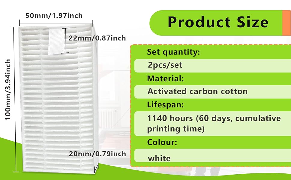 5m pro 3d printer accessories 5 pcs hepa filter 3d printer filter block 3d printer filter