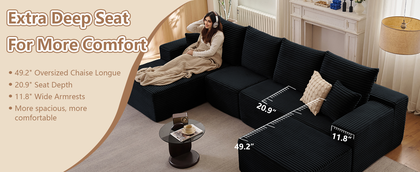 U-Shaped Sofa for Living Room