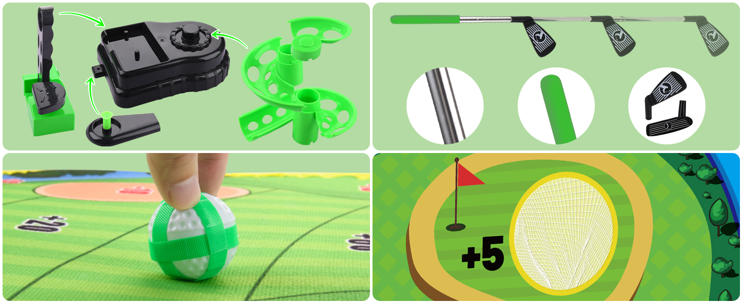 Biulotter Toddler Golf Set, 3 in 1 Kids Golf Club Set