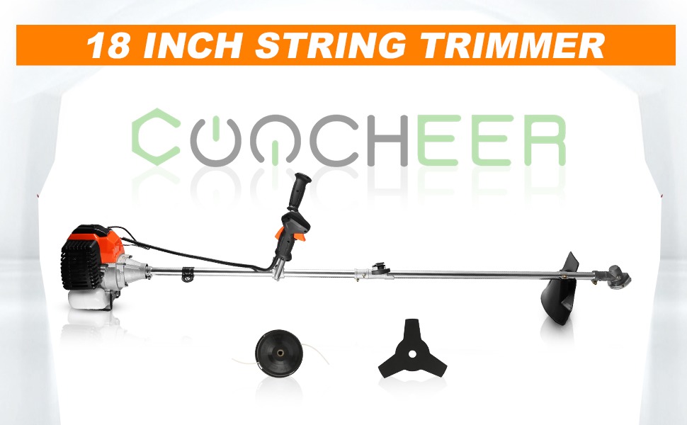 42.7cc Weed Eater Gas Powered 2-in-1 Cordless Grass Trimmer/Edger, 2-Cycle Gas String Trimmer with 2 Detachable Head for Trimming Grass/Weed....