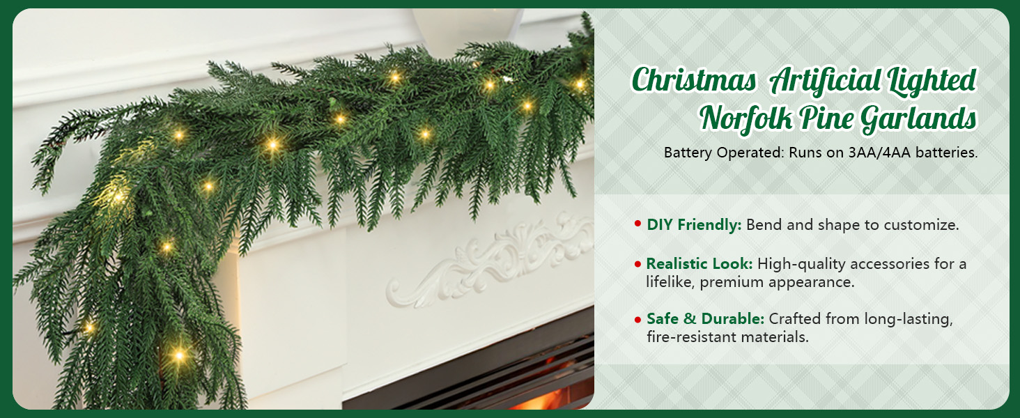 Norfolk Pine Real Touch Garland