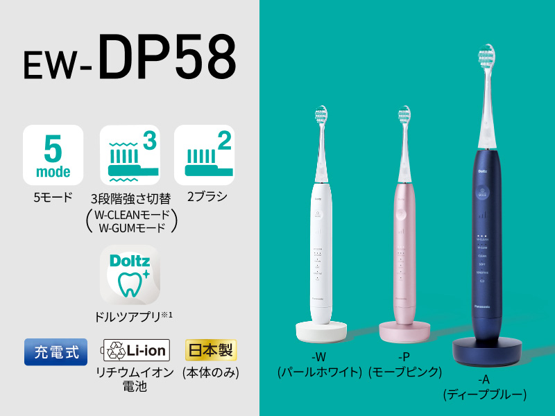Amazon.co.jp: パナソニック 音波振動ハブラシ ドルツ W音波振動