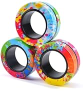 Cevioce Magnetic Ring Fidget Toy Set,3 PCS Fidget Rings Spinner Toys Adults & Kids,Finger Ring fo...
