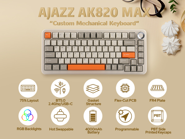 Amazon.com: MechLands AJAZZ AK820 MAX Upgraded 75% Gasket