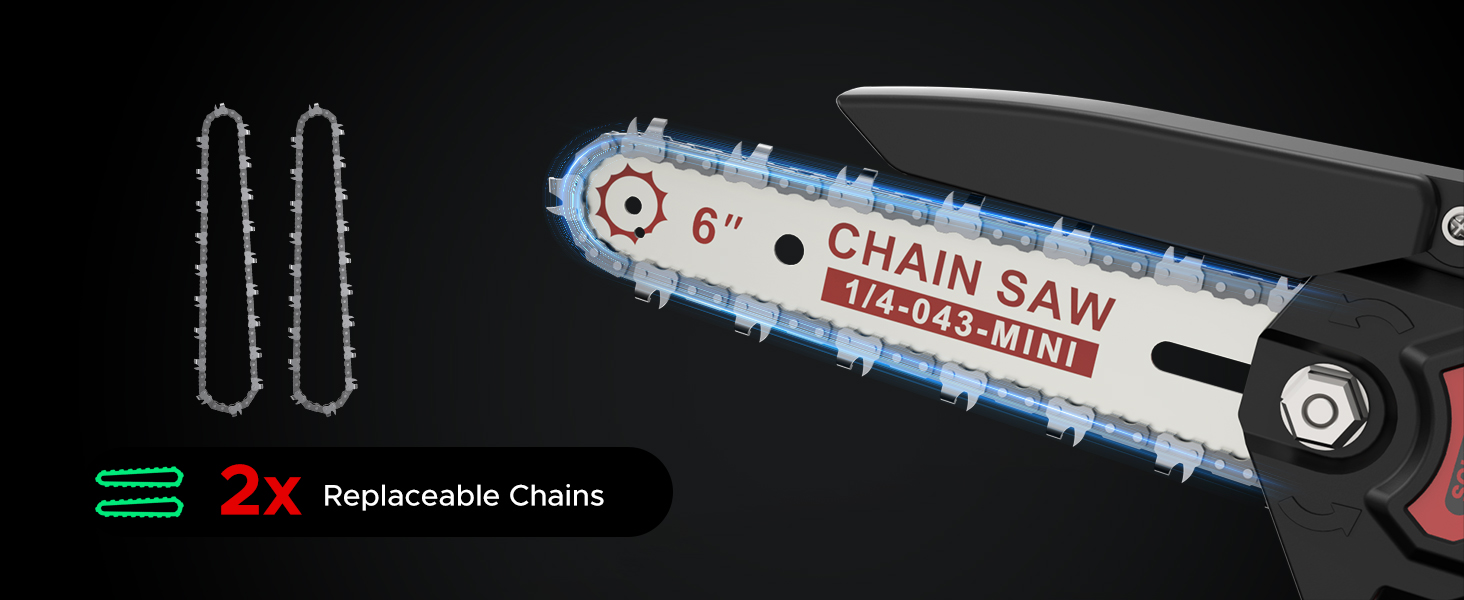 Mini Chainsaw 6 Inch Cordless, Light Electric Small Handheld Chainsaw with Auto