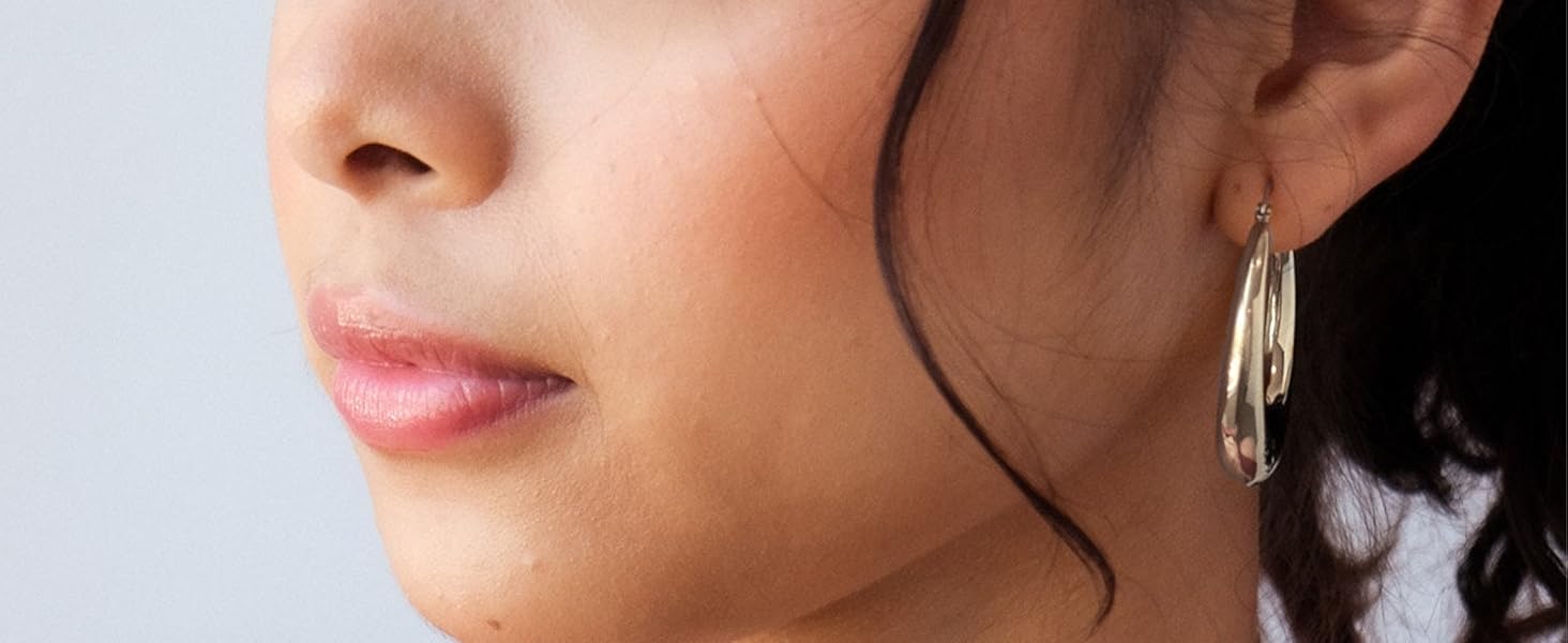 silver hoop earrings for women