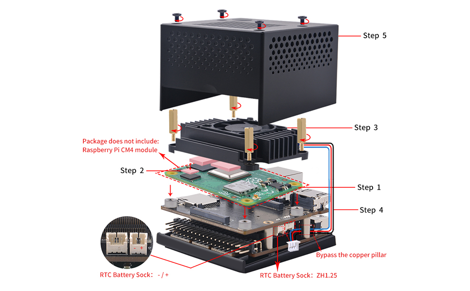 GeeekPi DeskPi Mini Cube for Raspberry Pi Compute Module 4 (CM4 ...
