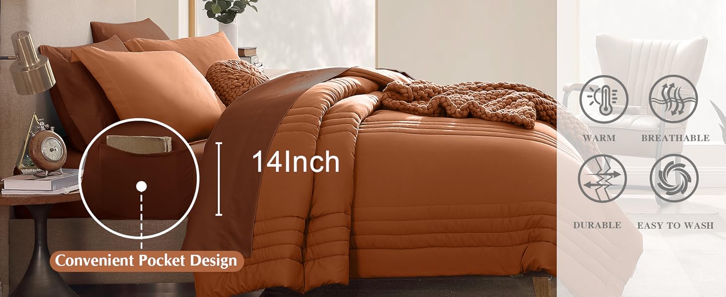 Queen Size Comforter Sets,Queen Bedding Set 7 Pieces