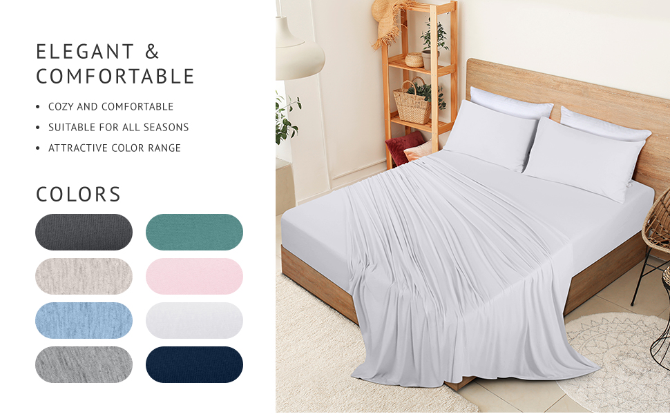 Utopia Bedding Queen Sheet Set Jersey Knit Sheets 4 Piece Queen Jersey Sheet Set