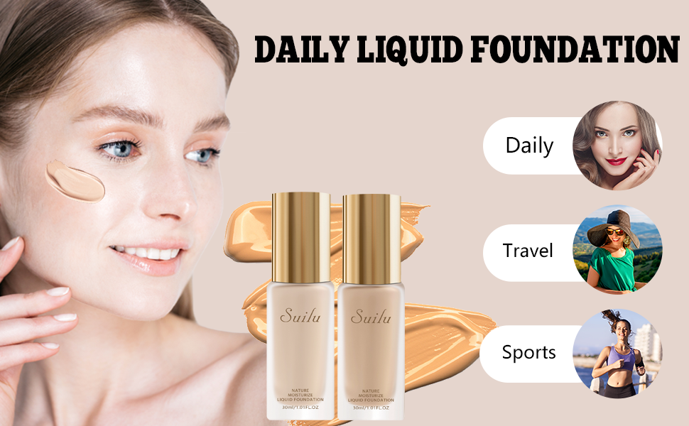 Liquid Foundation Lightweight Longwearing Face Makeup Foundation