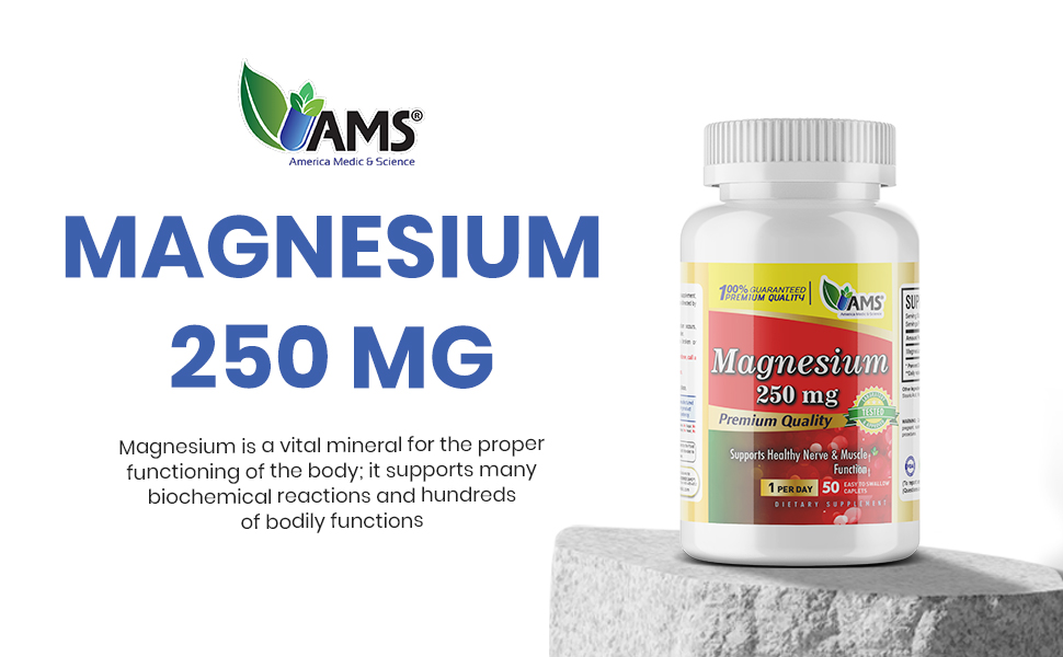 America Medic & Science; Magnesium 250mg is a vital mineral for the proper functioning of the body