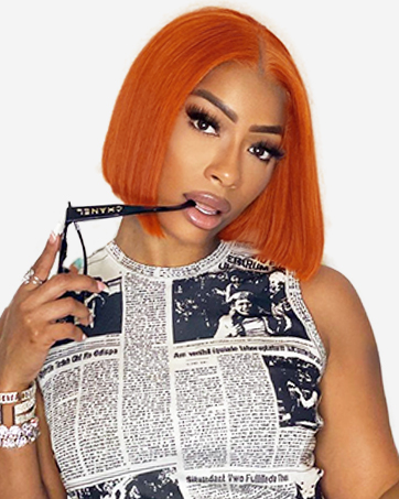 orange bob wig