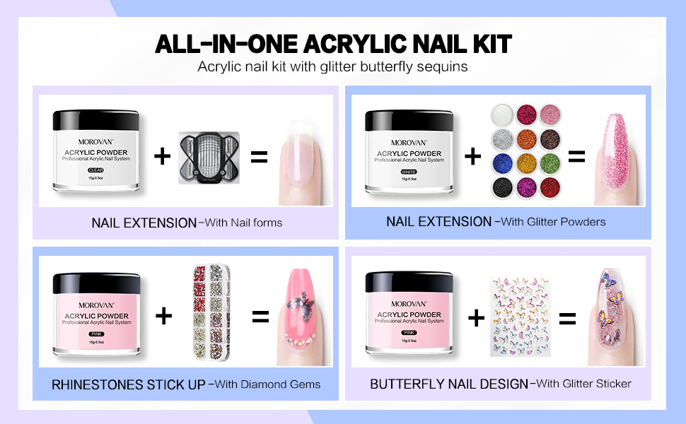 acrylic nail kit set with everything butterfly