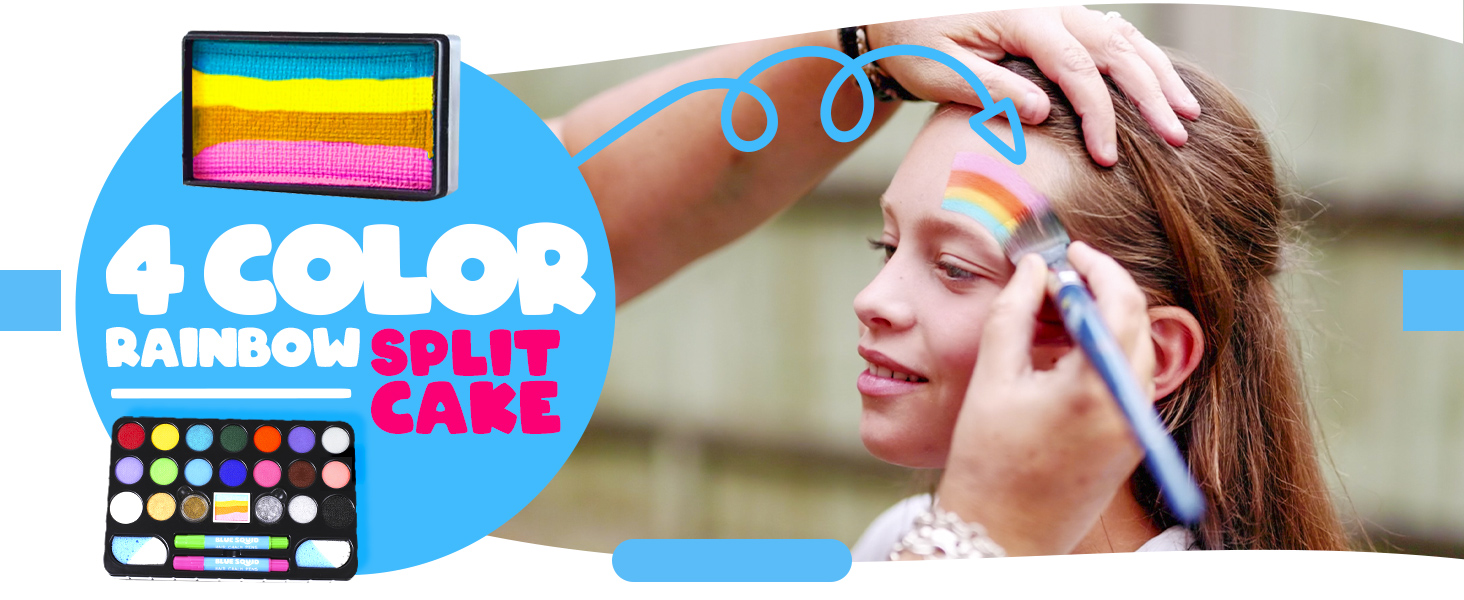 Blue Squid Face Paint Kit for Kids 160pcs, 22 Colours, Ultimate Face