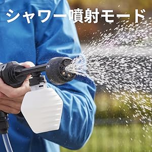 Amazon | HOTO 20V 高圧洗浄機 Plus 強力な洗浄力 6つの噴射