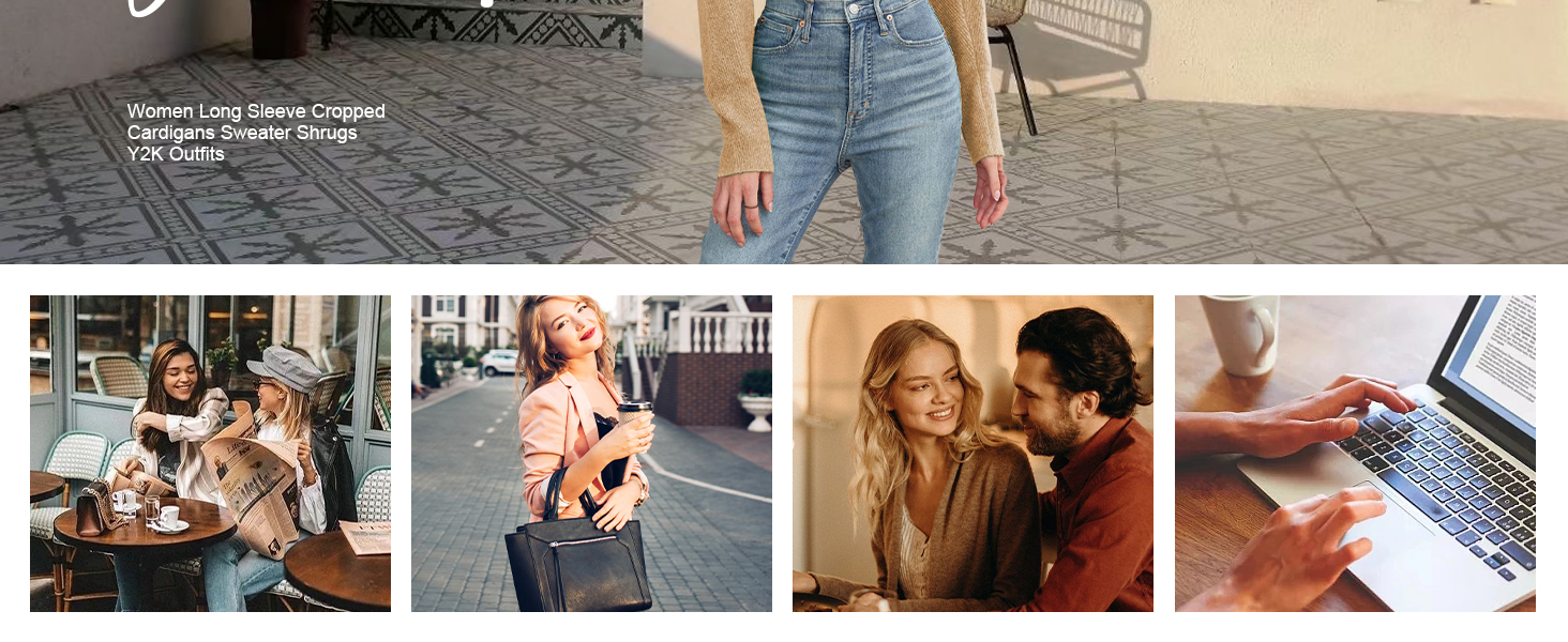 Pink Queen Women's Fall Cardigan Sweaters Open Front Cropped Bolero Shrugs