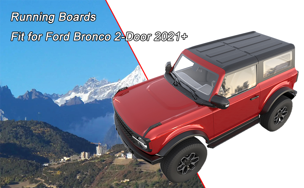 EZREXPM Running Boards Fit for Ford Bronco 2Door 20212023 Side Steps Nerf Bar