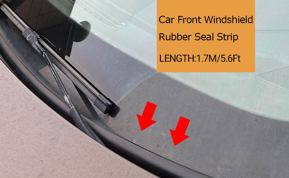 PACIXU Car Front Windshield Rubber Seal Strip, Windshield