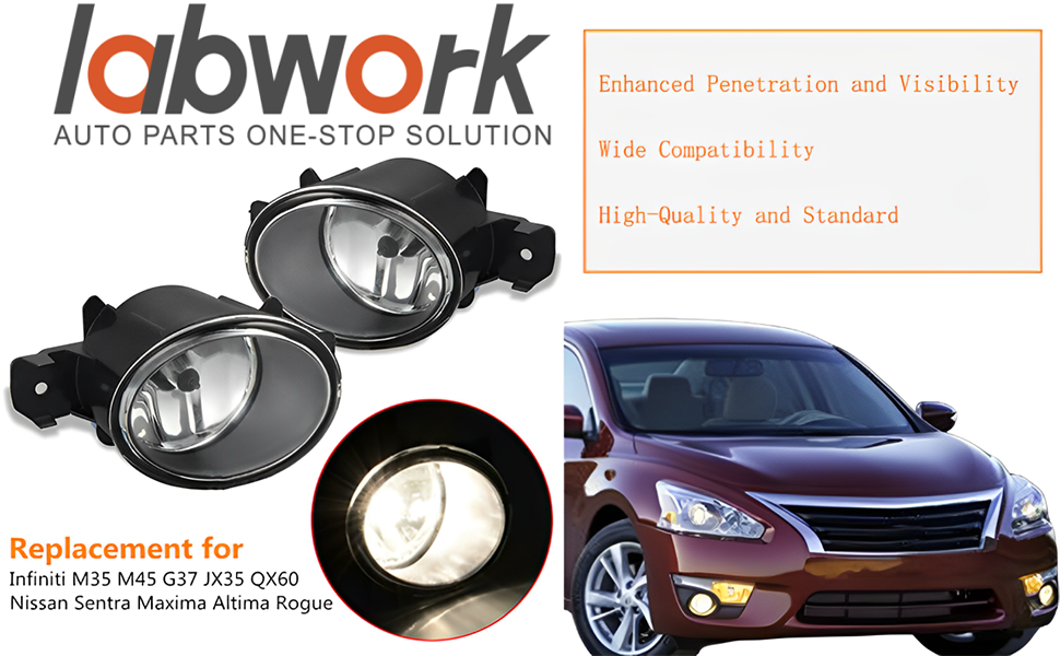 2-Pack Fog Lights Assembly Replacement for Nissan INFINITI