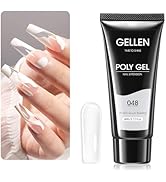 Gellen Poly Gel Clear Nail Extension Gel, 60 g 048 Clear Builder Nail Gel Long Lasting Trendy Nai...