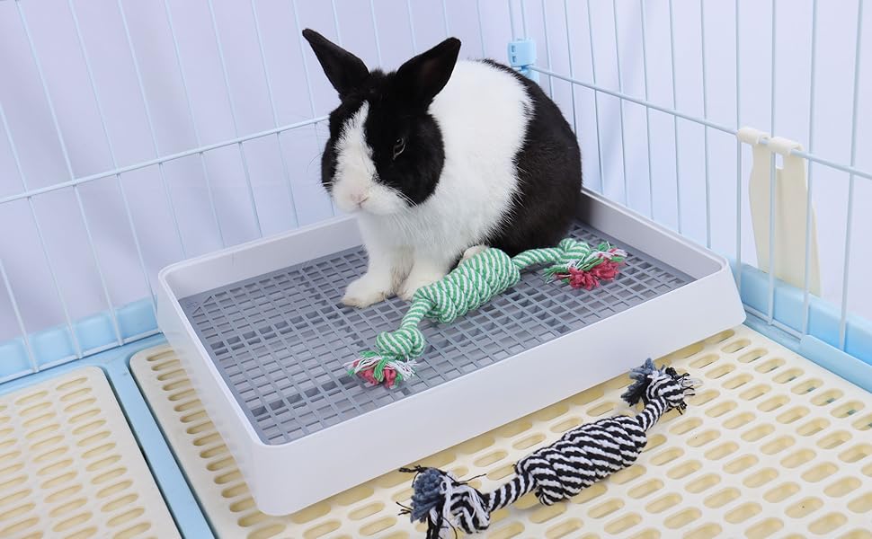 RUBYHOME Super Large Rabbit Litter Box with Grate, Rabbit