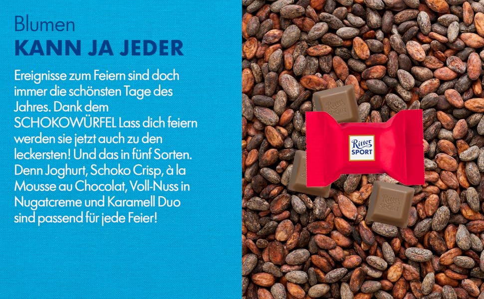 Ritter Sport Schokowürfel Lass Dich feiern 4 x 176 g, jeweils 22 ...