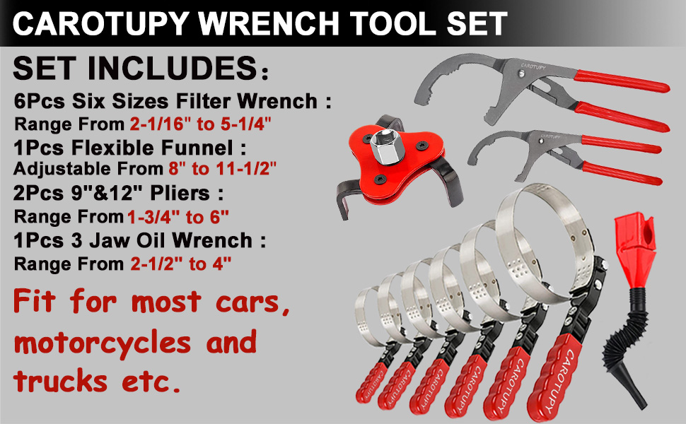 10pcs oil filter wrench set
