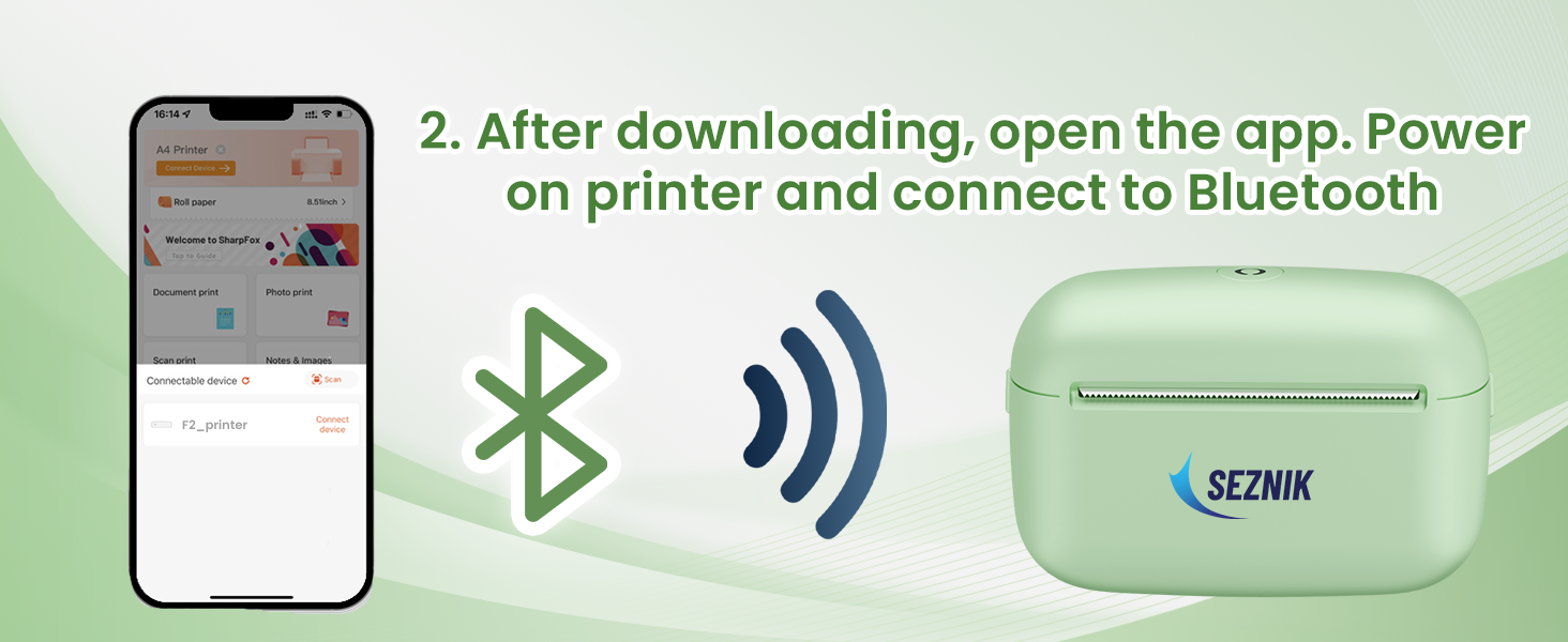 Bluetooth printer compatible with Android and iOS – print anytime from your phone