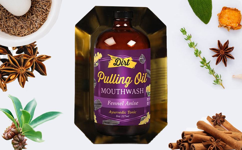 THE DIRT Oil Pulling Mouthwash Gluten Free Removes