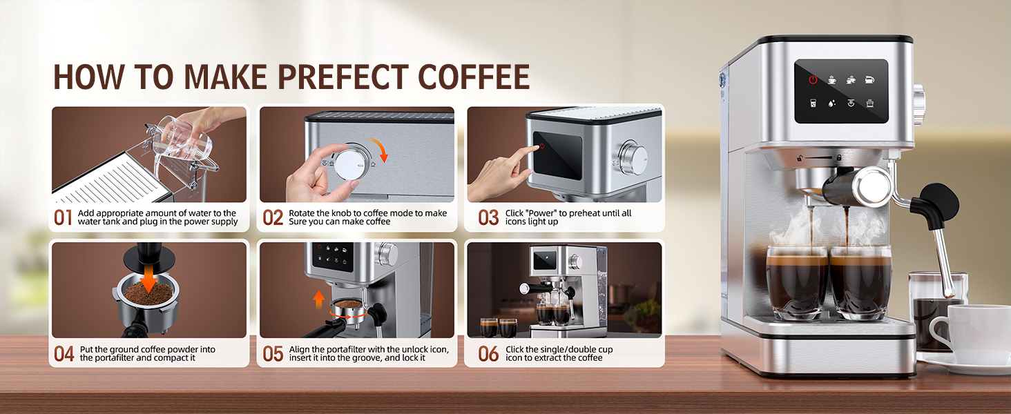 Espresso Machine Operation Steps
