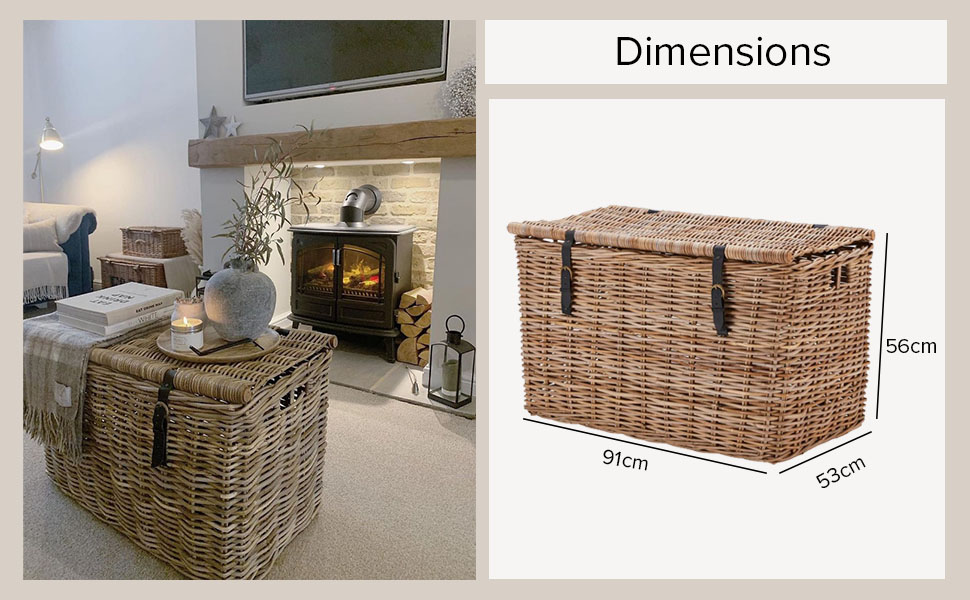 Wovenhill Kubu Rattan Extra Large Storage Trunk Handmade Woven